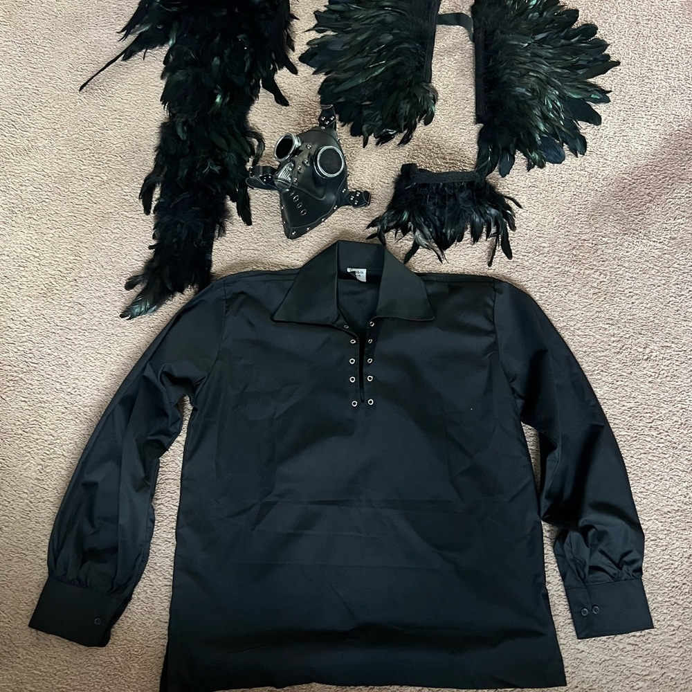Jacob Black Shirt with Feather Details